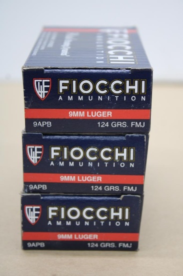 150 Rounds Fiocchi 9mm Luger Ammunition
