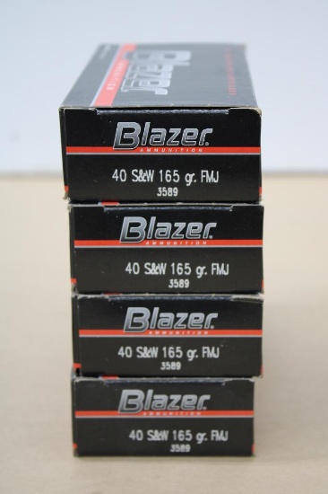 200 Rounds Blazer 40 S&W 165 Grain FMJ Ammunition