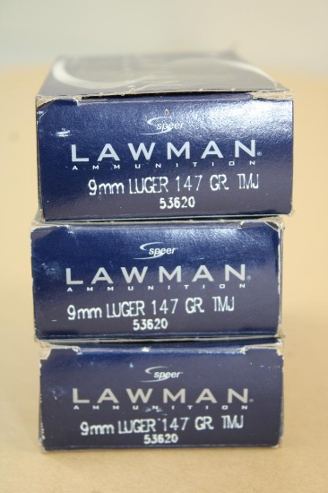 150 Rounds Speer Lawman 9mm Luger Ammunition