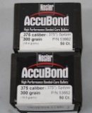 Two Boxes of 50 Nosler 375 Caliber Bullets for Reloading