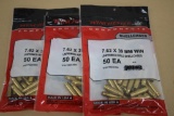 Three Packs of 50 Winchester 7.62 x 39mm New Brass