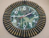 Battery Operated Clock with Live Ammunition Frame