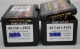 New and Open Boxes Berry's 45 Caliber Bullets for Reloading