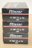 150 Rounds Blazer 40 S&W 165 Grain FMJ Ammunition