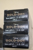 150 Rounds Speer LE Gold Dot 9mm Luger Ammunition