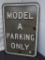Embossed Model A Parking Only Sign