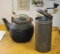 John Wright Cast Iron Kettle and Manual Ice Cream Maker Canister