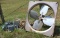 Large Steel Vent Fan, Steel Cable, and Wire Rolls