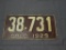 1929 Single Colorado License Plate!