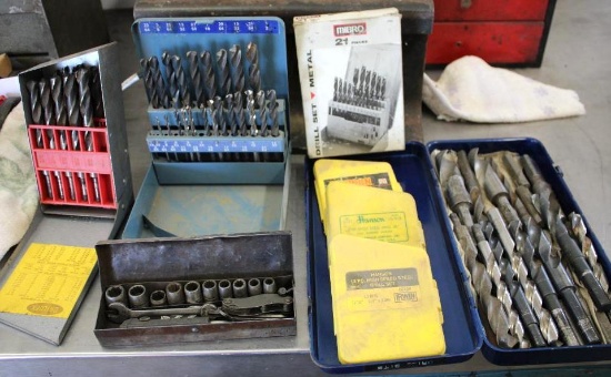 7 Mixed Drill Bit Sets and Socket Set