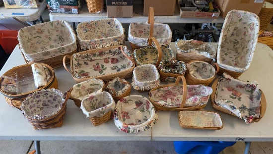 Floral Linen Lined Longaberger Baskets