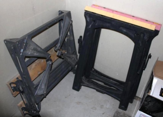 Folding Work Table and Plastic Saw Horses