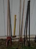 Sledge Hammer, Pry Bars & Two Post Hole Diggers