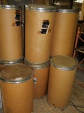 Eight Cardboard Barrels with Lids