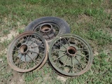 Three Model A Wheels