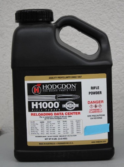8lbs. Hodgdon H1000 Rifle Powder NO SHIPPING