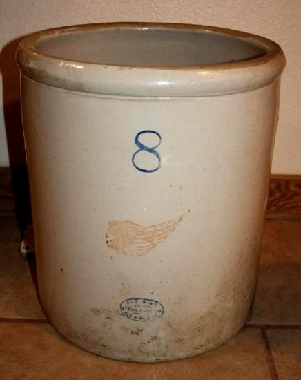 Large 8 Gallon Redwing Crock