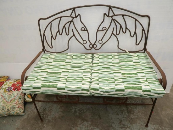 Wrought Iron Horse Garden Bench