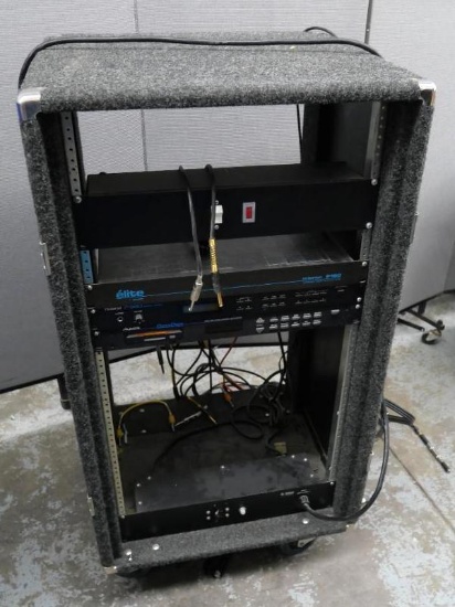 Rolling Rack Mount Audio Case with Gear and Extra Wires