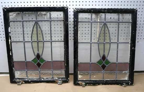 Pair of Gorgeous Stained Glass Windows
