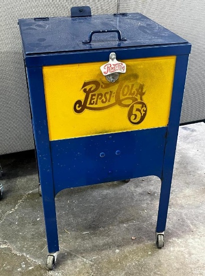 Classic Metal Pepsi Cooler with Bottle Opener