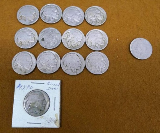 Thirteen Buffalo Nickels