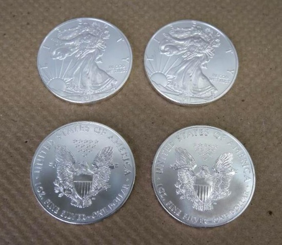 Four 2011 American Silver Eagle 1 oz 999% Fine Silver Coins #3