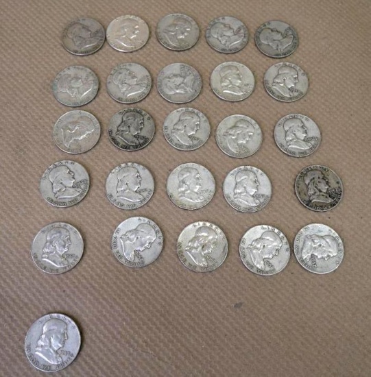 Twenty-Six 1957 90% Silver Half Dollars