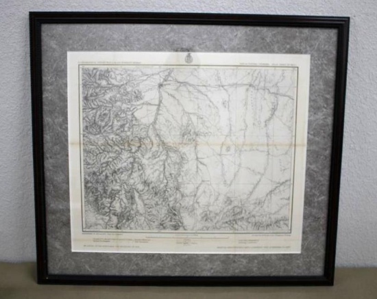 Framed Antique US Geographical Surveys West of the 100th Meridian, Central Colorado