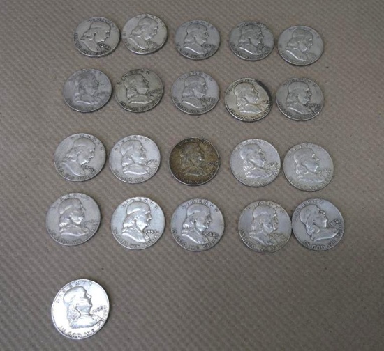 Twenty-One 1958 90% Silver Half Dollars