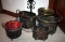 Four Brass Containers and Other Metal Decor