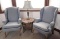 Wingback Chairs and Cane Bottom Table