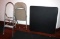 Two Folding Card Tables, Step Ladder, and Metal Folding Chair