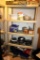 Plastic Storage Rack with Calphalon Pot Set and Other Contents