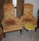 Pair of High-Back Velveteen Arm Chairs by Woodmark Originals and Stool