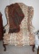Beautiful Upholstered Wing-Back Chair with Throw