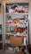 Metal Shelf Storage Cabinet with Slide-Down Doors and All Contents