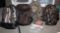 Four Camo or Similar Camping Backpacks and Two First Aid Kits