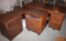 Mid-Century Jofco Wood Corner Desk with Filing Cabinet