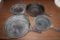 Four US-Made Cast Iron Skillets, Some Look Like Early Wagner Ware