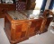 Excellent Stone-Top Executive Office Desk with Leather Arm Chair