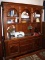Large Wood Office Display/Storage Cabinet with Inset Stone Surface