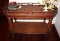 Excellent Rolling Wood Service Table with Inlay Surface Design
