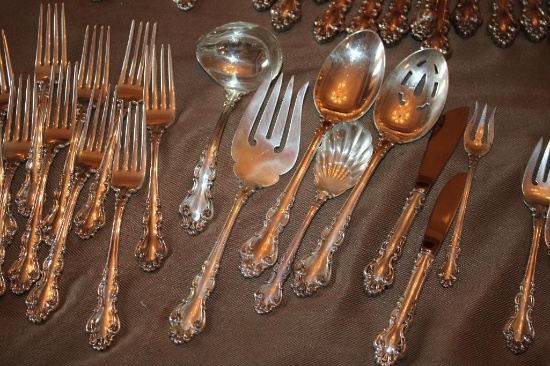 56 Pieces Sterling Silver Flatware by Reed and Barton With Wood Case