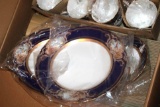 New in Box Noritake China in Royal Blue with Gold