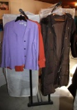 Two Bar Garment Rack and Contents