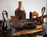 Collection of Handmade Indigenous New Zealand/Australian Wood Art