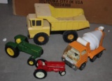Classic Metal Tonka Dump Truck and Cement Truck with Tractors and More