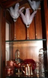 Three Turkish Art Glass Flower 