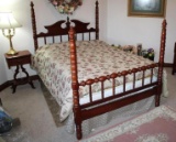 Solid Cherry Wood Poster Bed and Side Table Set from the Lillian Russel Collection by Davis Cabinet